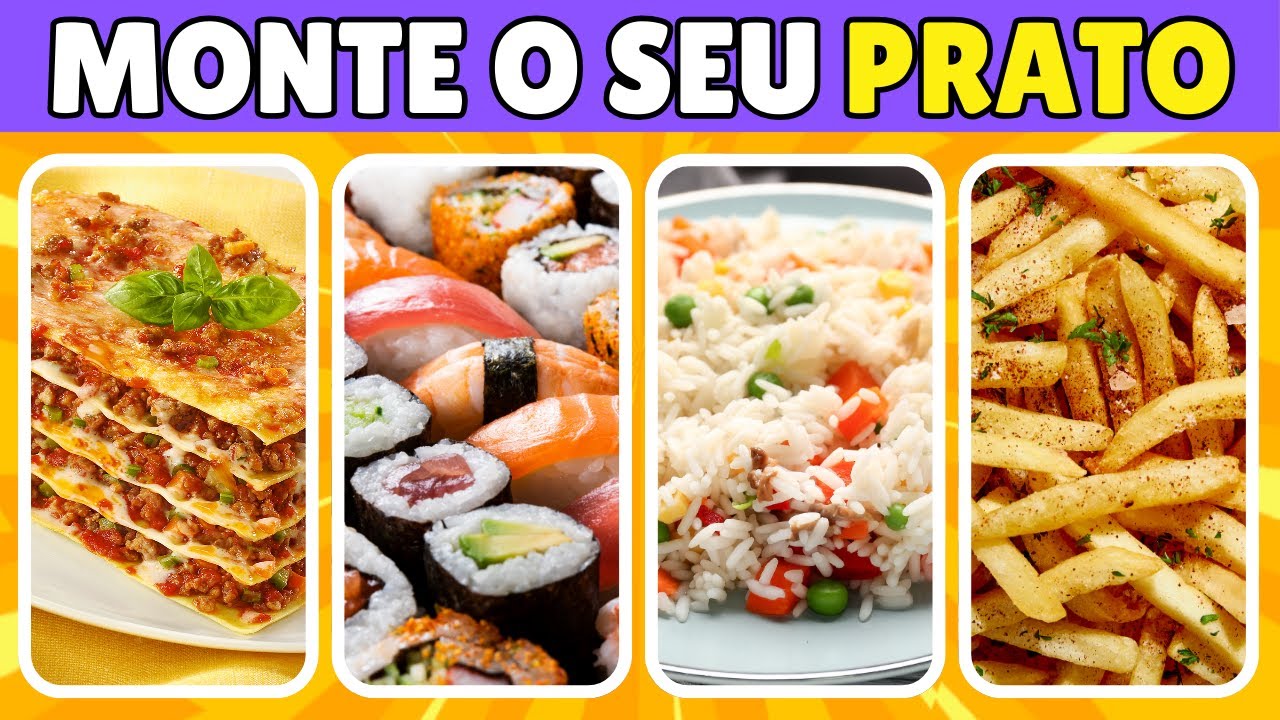 🍳️🍟️🍽️ MONTE SEU PRATO DO ALMOÇO | JOGO DAS ESCOLHAS | Edição comida 