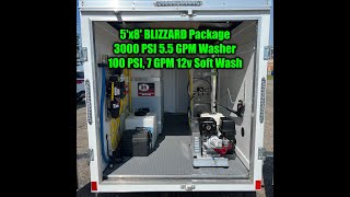 5’x8’ BLIZZARD Mobile Wash Trailer: 3000 PSI, 5.5 GPM Washer, 100 PSI, 7 GPM 12v Soft Wash System screenshot 4