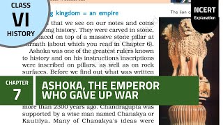 NCERT Class 6th History Chapter 7th : Ashoka, The emperor who gave up war