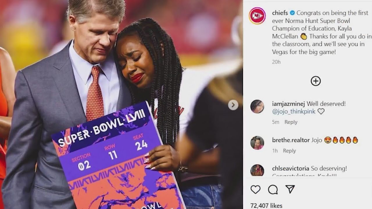 Chiefs Award Local Teacher Kayla McClellan with Tickets to Super ...