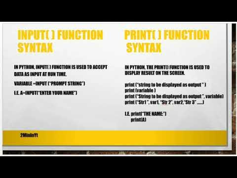Input() and output() function/main function in python/telugu - YouTube