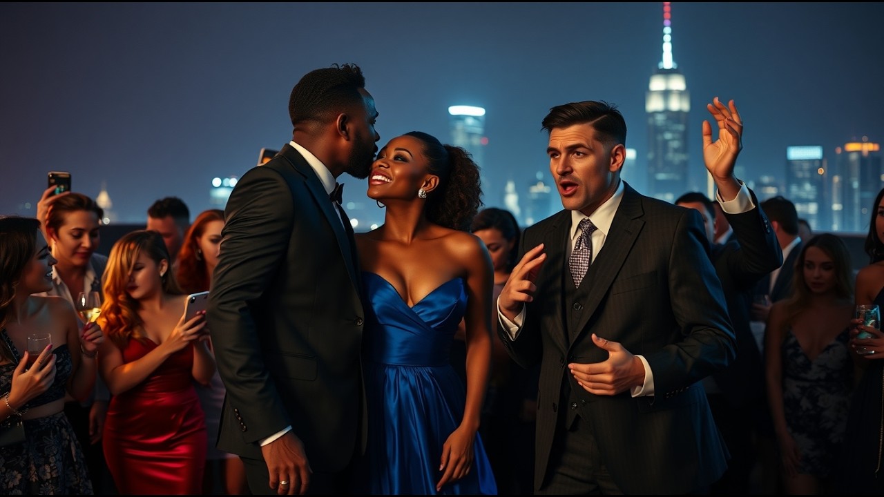 He Brought His New Wife to the Party—Then Froze When a Billionaire Kissed His Black Ex wife