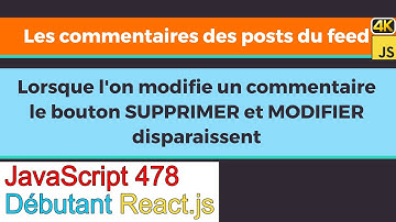 JavaScript478-React.js-Faire disparaitre le bouton SUPPRIMER et MODIFIER pendant la MODIFICATION
