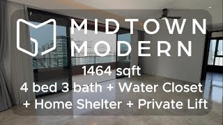 Midtown Modern - 4 Bed 3 Bath with Water Closet, Household Shelter, and Private Lift (1464 sqft)