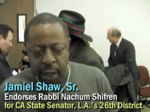 Son killed by illegal-alien, Jamiel Shaw, endorses Rabbi Nahum Shifren over black State Sen in LA