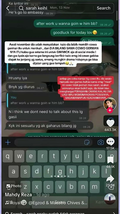 Baru Sehari Menikah, Mantan Pacar Sarah Keihl Bongkar Fakta Mengejutkan