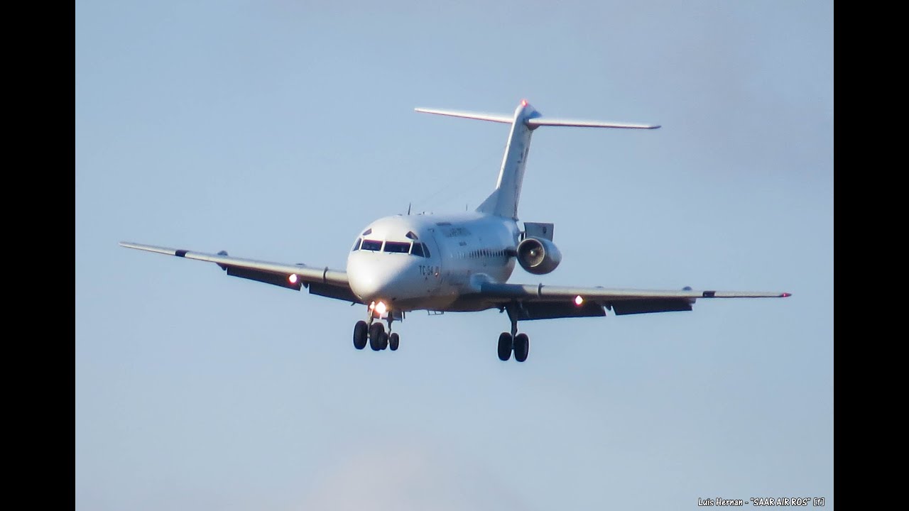 Fokker F-28 Fellowship TC-54 llegada y salida de SAAR (Rosario) 20/6/16