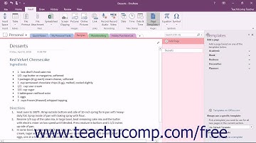 OneNote 2016 Tutorial Applying Templates and Stationery Microsoft Training