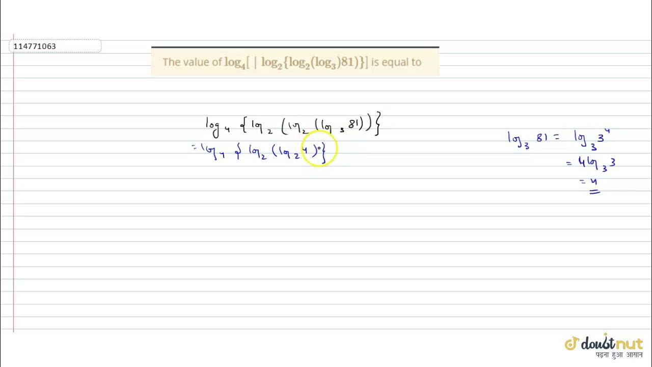 the-value-of-log-4-log-2-log-2-log-3-81-is-equal-to-youtube