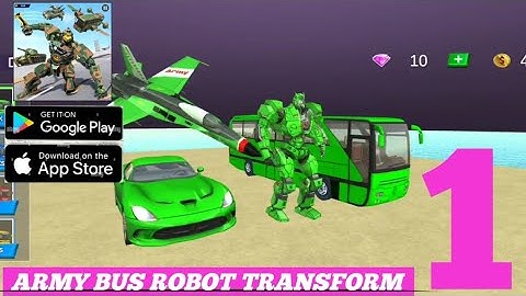 Army Bus Robot Transform 3D - Gameplay Walkthrough Part 1 Car,Tank,Jet Mode (IOS, Android Gameplay)