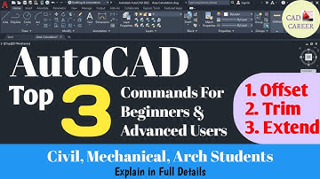 AutoCAD: Top 3 Commands You Need To Know As a Beginner [ OFFSET TRIM EXTEND ] Civil, Mech, Arch