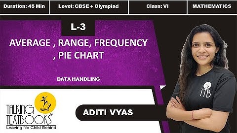 L-3 Average , Range, Frequency , Pie Chart | Chapter 13 Data Handling Class 6 Aditi Vyas | TTB