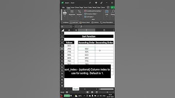 Sort Function in Excel #sort #arrange #function #formula #excel #microsoft #range #array