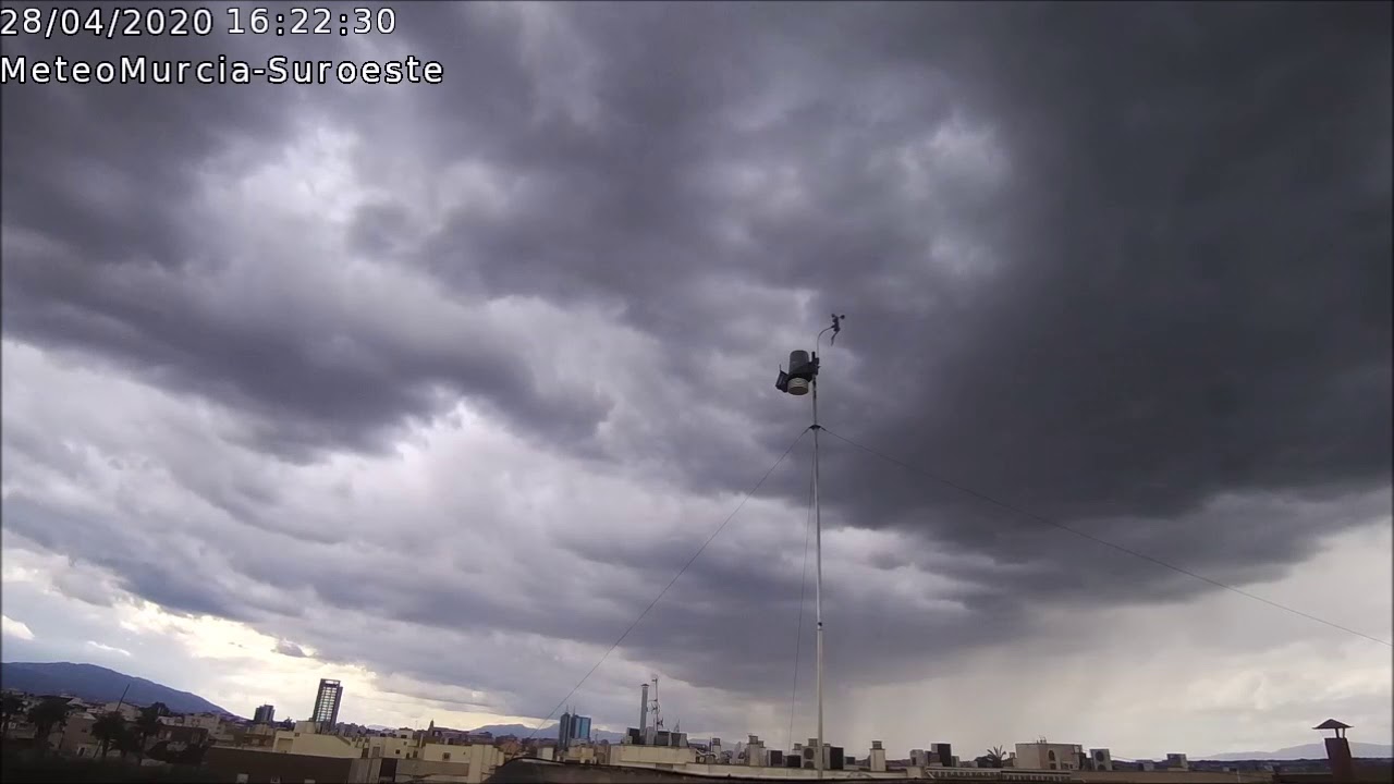 Timelapse LLuvia Murcia 280420. Webcam MeteoMurcia.com