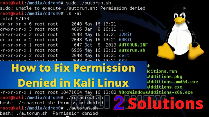 How to fix Permissions Denied in Kali Linux (Ubuntu,Linux Mint,Fedora)