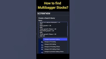 How to find Multibagger Stocks? How to find Multibagger Stocks using Screener? #multibaggerstock