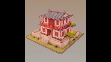 Stylized Chinese House 02 | 3D Model