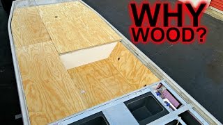 I got the front deck and rod locker 1/2 ply wood cut and into place. I also answered a few really good questions I received on 