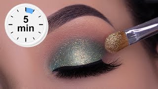 5 MINUTE Easy Soft Sparkly Green Eye Look for Everyday Wear screenshot 2