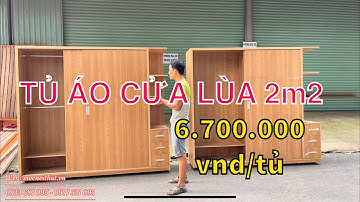 Tủ quần áo cửa Lùa gỗ Công Nghiệp MDF ngang 2m2 - HÀNG ĐẶT 6.700.000 vnd