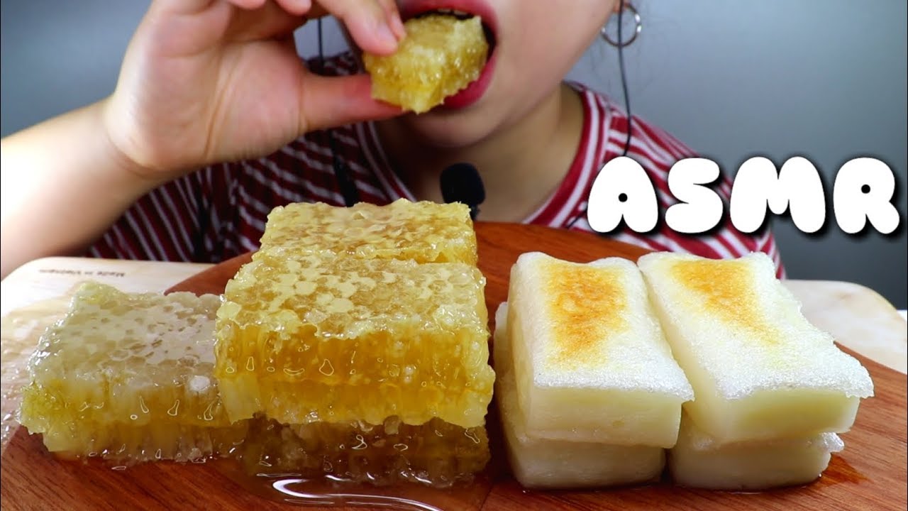 ASMR Honeycomb&Kirimochi 벌집꿀&키리모찌 ハニカム蜂蜜&切り餅 eating sound mukbang