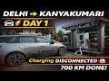 Day 1: Delhi to Kanyakumari EV Trip Begins , 700 KM in One Day! ⚡|| #EVRoadTrip #evcharging #evlife