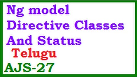 Ng model directive Classes And Status In Telugu-vlr training