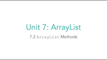 AP CSA 7.2 ArrayList Methods