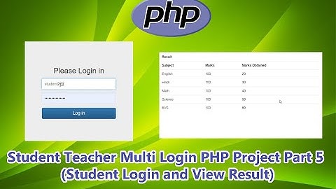 Student Teacher Multi Login PHP Project Part 5 | (Student Login and View Result)
