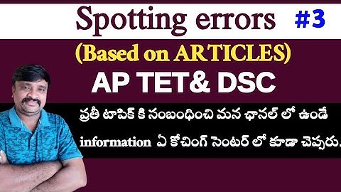 Spotting errors/ Error detection based on Articles in english grammar