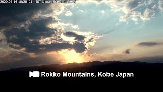 六甲山ライブ Rokko Mountains  LIVE HD Streaming view from Osaka to Kobe direction, Kobe Japan