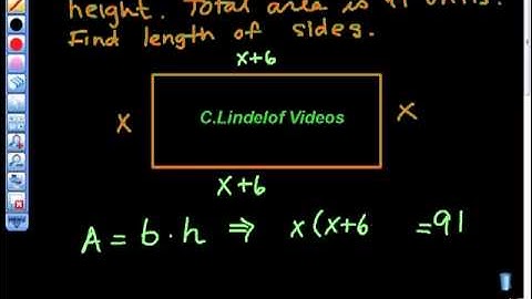 Quadratic Word Problem Find length of Side of Rectangle