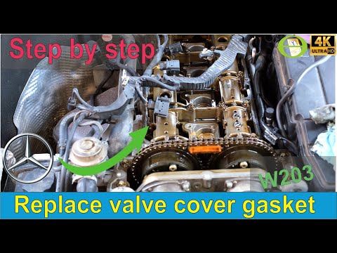 How to replace the valve cover gasket on a W203 271 C-Class Mercedes Benz Kompressor