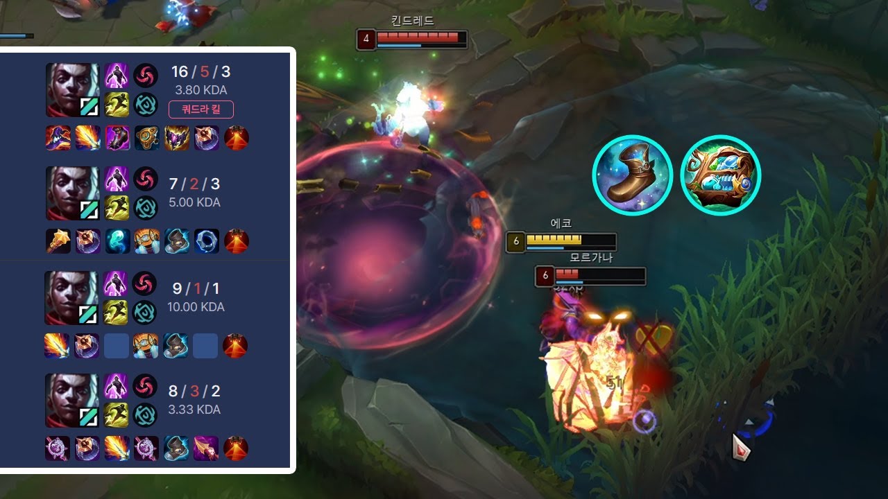 미드 에코 역대급 시너지 삼중물약 으로 점수 날먹 하는사람