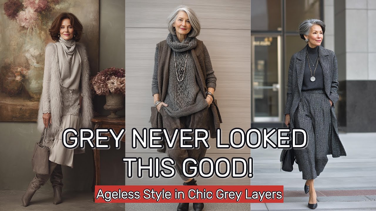 Classy Monochrome Grey Outfits for Mature Women: Chic Layering Ideas