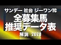サンデー、社台、ジーワンTC2020　全募集馬　血統推奨データ一覧　【計算する血統】No.55