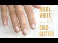 FULL SALON MANICURE feat. CND Shellac "WHITE WEDDING" and GOLD GLITTER