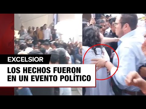 Sujeto aprovecha tumulto en campaña para tocar inapropiadamente a una mujer