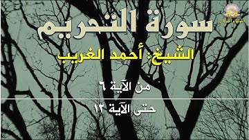 سورة التحريم بصوت الكروان الشيخ أحمد الغريب: من الآية 6 حتى الآية 12.
