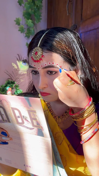 Radha Rani Chandan🦚🪈 |kolka bindi for Radha look ||#youtube #janmashtami #suhanasingh