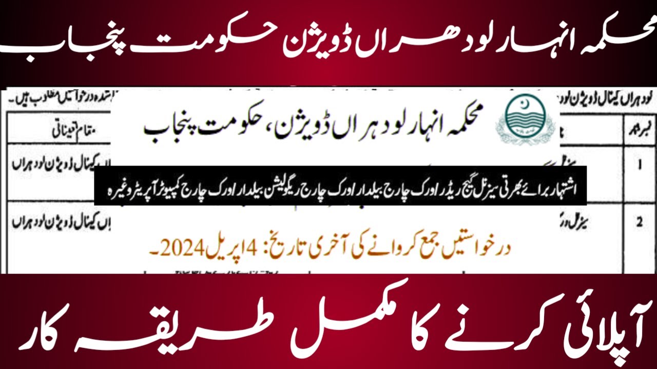 Government Jobs  2024 | Canal Division Jobs | How to Apply