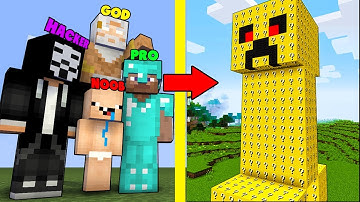 MINECRAFT BATTLE NOOB vs PRO vs HACKER vs GOD : LUCKY BLOCK CHALLENGE in Minecraft ANIMATION