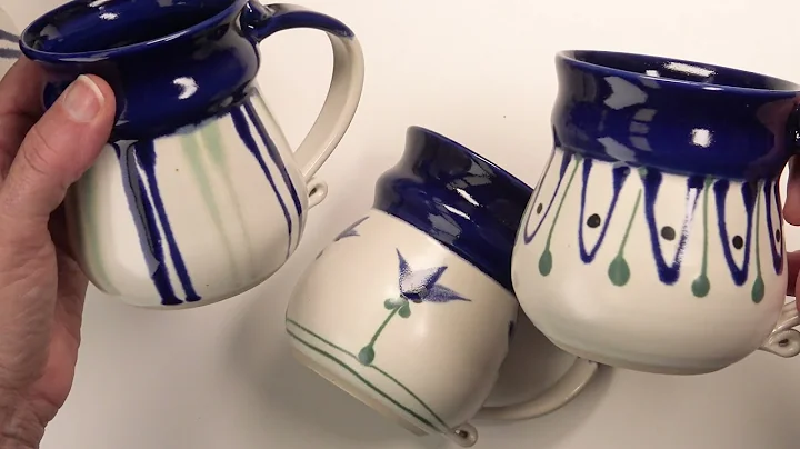 Handcrafted Mugs by Rebecca Livingston in Blue & W...