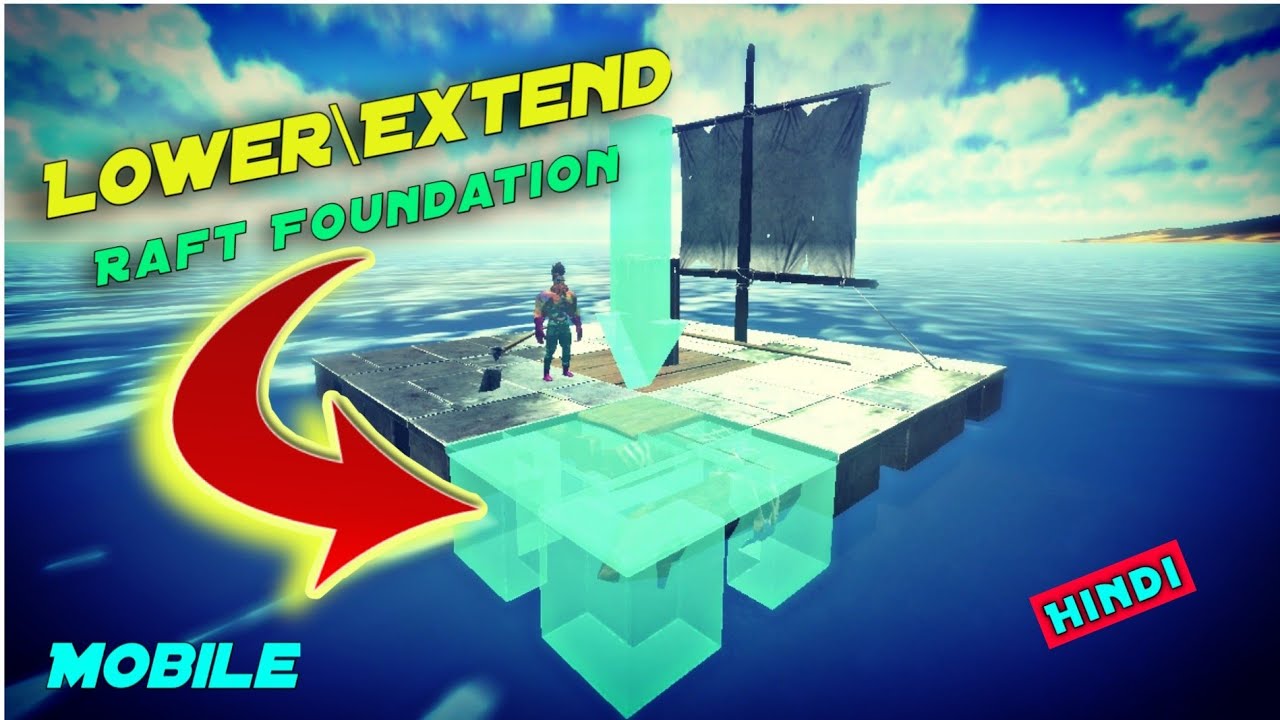 How To Ark Mobile Easy Extend \ Lower Foundations Set On Raft | Hindi ...