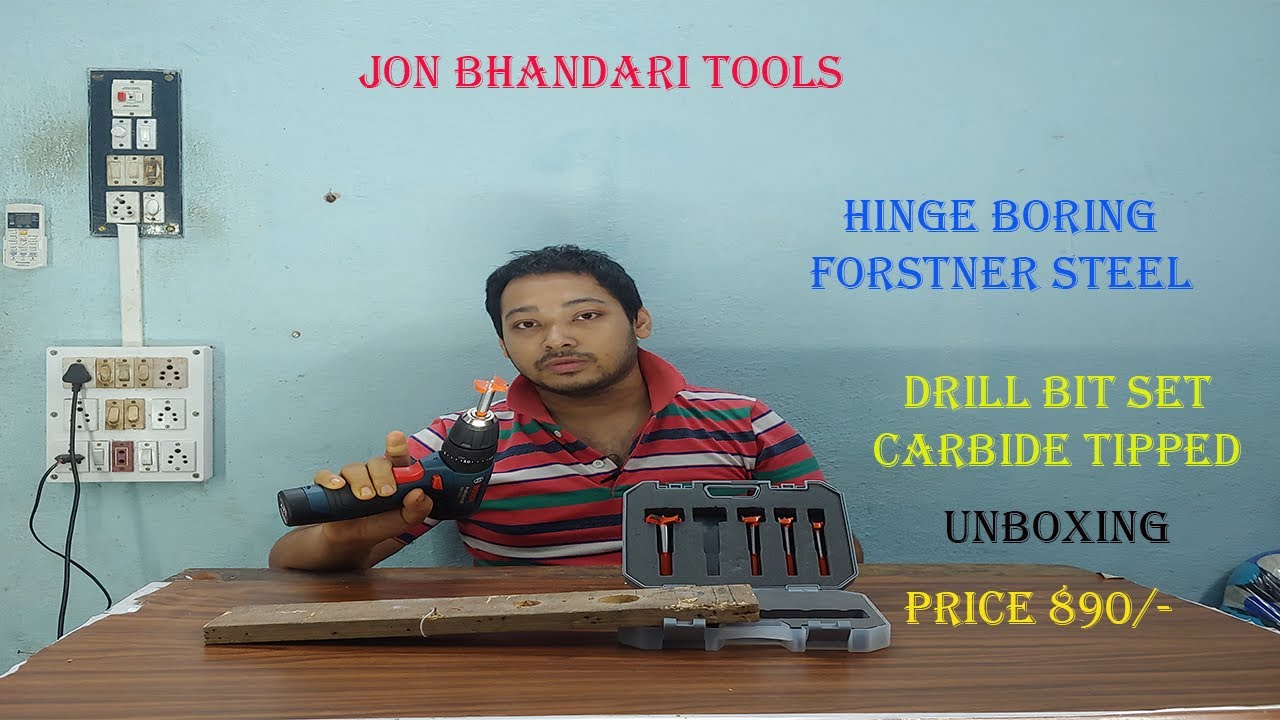 Jon Bhandari Tools Hinge Boring Forstner Steel Drill Bit Set Carbide ...