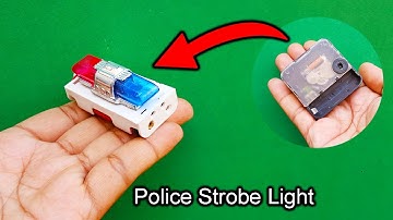 How To Make A Police Strobe Light | Police Light From Clock Machine | Flashing Light | Strobe Light