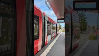 Newcastle Light Rail Vehicle lowers its Pantograph #newcastle #lightrail #transportnsw @Voyagerthe2nd