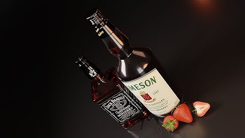 modeling texturing  and lighting a whiskey bottle in blender