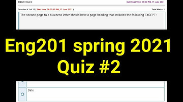 Eng201 Quiz No 2 solution spring 2021.