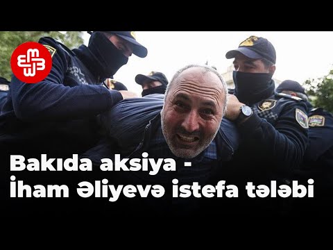 Bakıda aksiya - İlham Əliyevə istefa tələb edildi (Görmədiyiniz görüntülər)